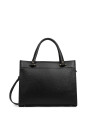 Lancaster 470-63 - CUIR DE VACHETTE - NOIR sac porté main s foulonné double lancaster sacs-a-mains