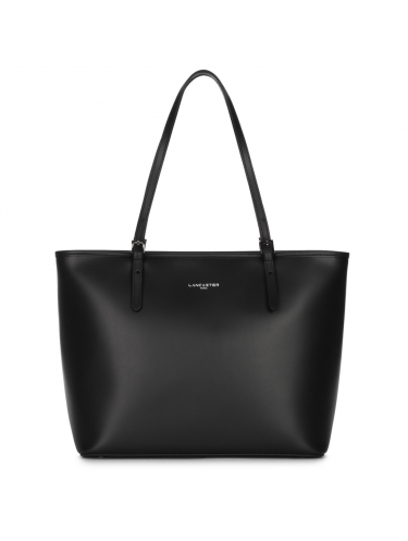 Lancaster 437-08 - CUIR DE VACHETTE - NOIR Constance - Grand Sac Cabas épaule sac-a-main-shopping-toile-ou-cuir