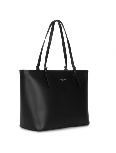Lancaster 437-08 - CUIR DE VACHETTE - NOIR Constance - Grand Sac Cabas épaule sac-a-main-shopping-toile-ou-cuir