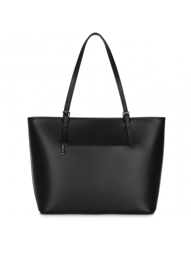 Lancaster 437-08 - CUIR DE VACHETTE - NOIR Constance - Grand Sac Cabas épaule sac-a-main-shopping-toile-ou-cuir