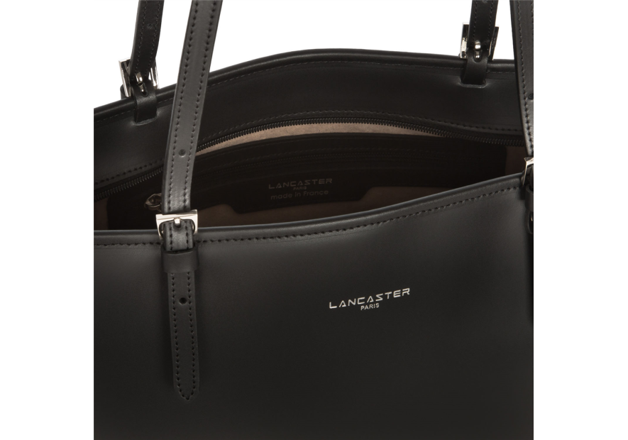 Lancaster 437-08 - CUIR DE VACHETTE - NOIR Constance - Grand Sac Cabas épaule