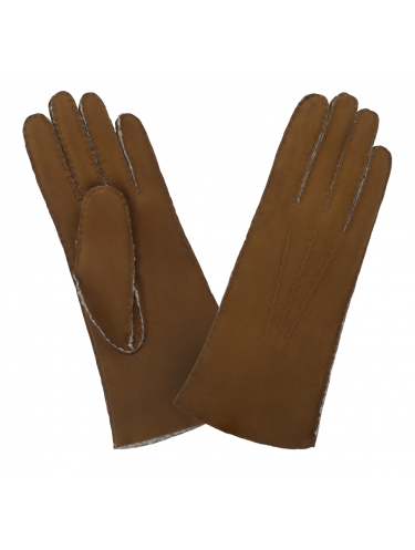 Glove Story 21154CU - AGNEAU VELOURS - CAMEL glove story-curly-gants femme gants-femme