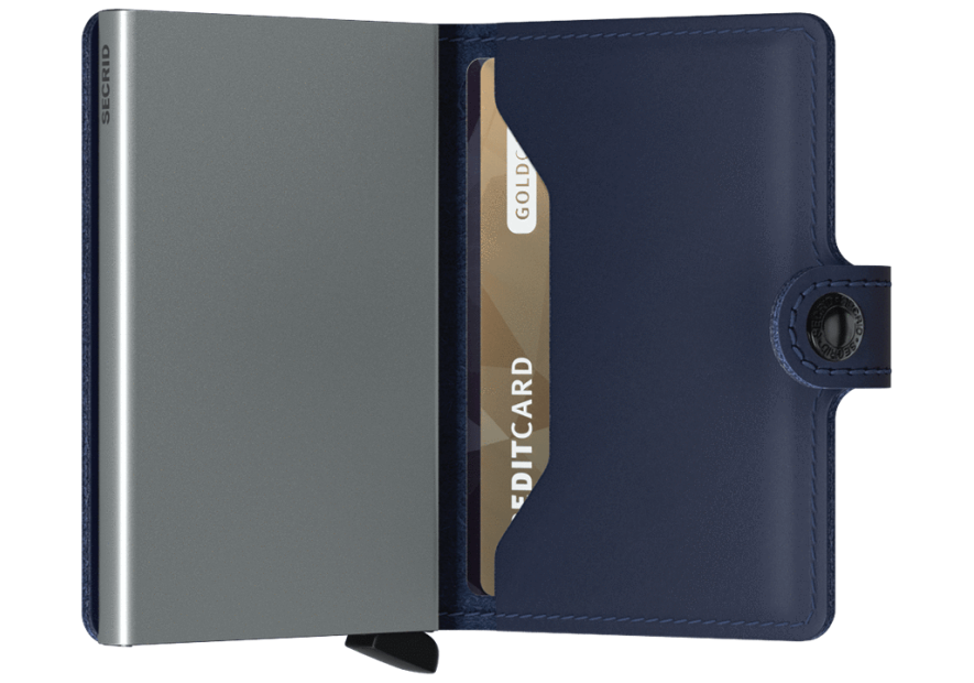 Secrid M - CUIR DE VACHETTE - NAVY porte cartes miniwallet original