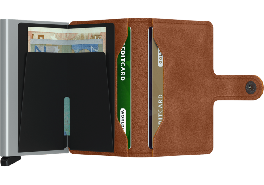Secrid MV - CUIR DE VACHETTE - COGNAC/S porte cartes mini wallet vintage
