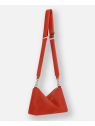 Les Ateliers Foures I326 - CUIR DE VACHETTE - ORANGE sac bandoulière besace évasé iliade sacs-a-mains