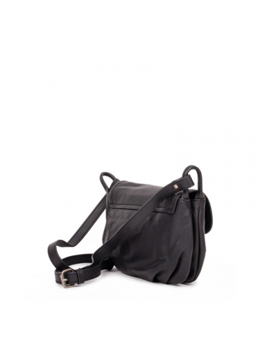 Nat & Nin JENNY - CUIR DE VACHETTE - NOIR sac bandoulière rabat gibecière m jenny sacs-a-mains