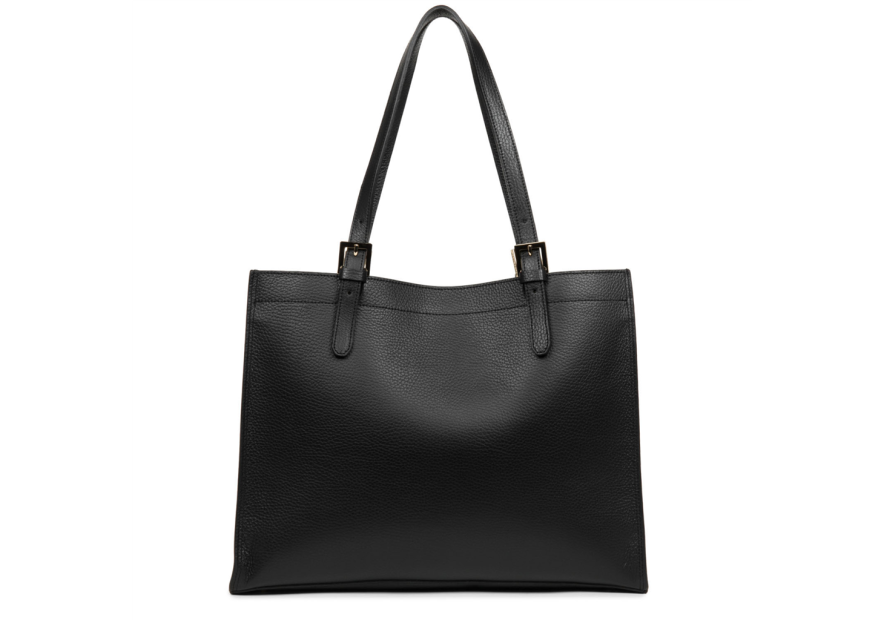 Lancaster 470-24 - CUIR DE VACHETTE - NOIR Foulonné Double - Sac cabas épaule