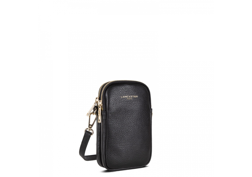Lancaster 129-28 - CUIR DE VACHETTE - NOIR Dune - Pochette smartphone