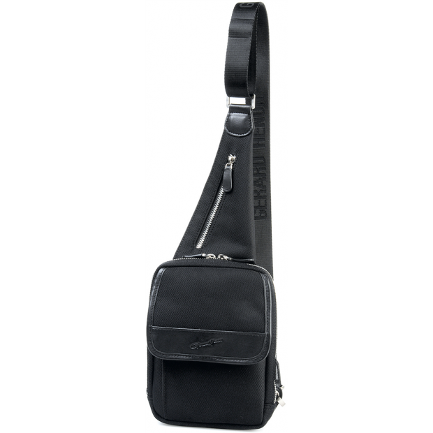 Gerard Henon 2359 - NYLON ET CUIR - NOIR Monostrap banane-d-epaule