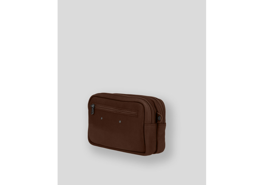 Les Ateliers Foures 9400 - CUIR DE VACHETTE - COGNAC fourès-baroudeur-pochette double zip Pochettes
