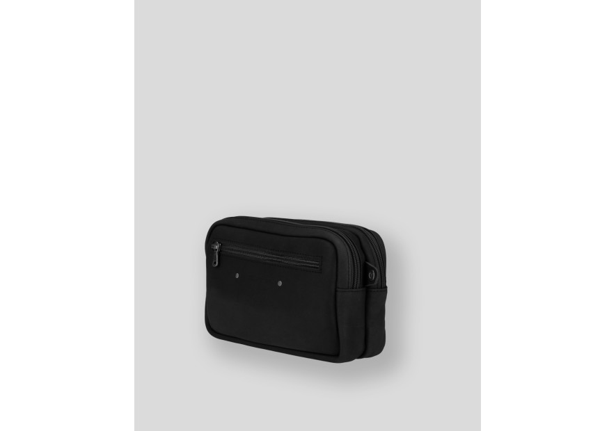 Les Ateliers Foures 9400 - CUIR DE VACHETTE - NOIR fourès-baroudeur-pochette double zip Pochettes