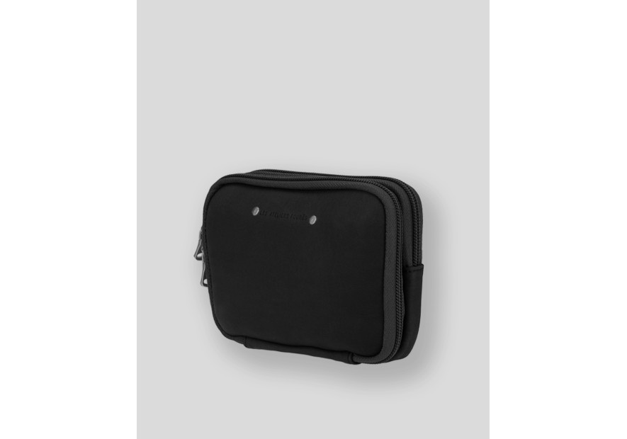 Les Ateliers Foures 9321 - CUIR DE VACHETTE - NOIR pochette ceinture Maroquinerie