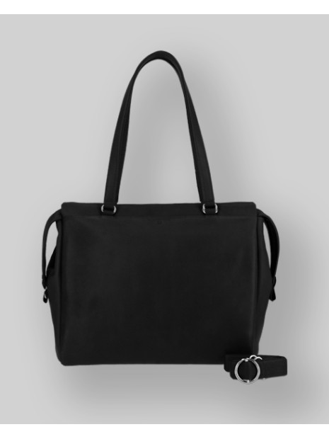 Les Ateliers Foures B650 - CUIR DE VACHETTE - NOIR Shopper business Barouseuse sac-a-main-shopping-toile-ou-cuir