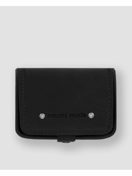 Les Ateliers Foures 9247 - CUIR DE VACHETTE - NOIR porte monnaie et billet cuvette fourès pm-homme
