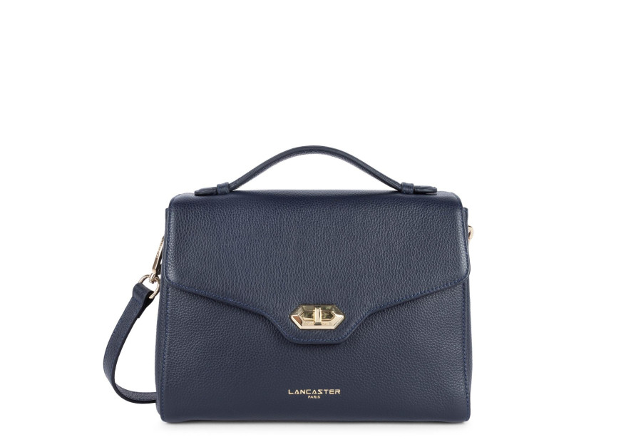 Lancaster 547-55 - CUIR DE VACHETTE - BLEU sac rabat porté main milano cosmos lancaster Sac business
