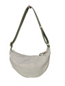 vison'a 23712 - TOILE ET CUIR - PERLA. visona'- plinio- porté travers demi lune sacs-a-mains