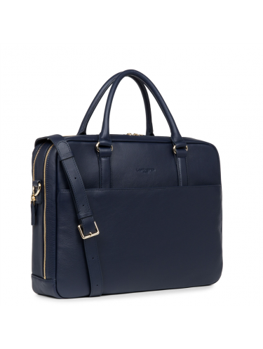 Lancaster 573-75 - CUIR DE VACHETTE - BLEU Mademoiselle Business - Sac Porte-documents sac-business